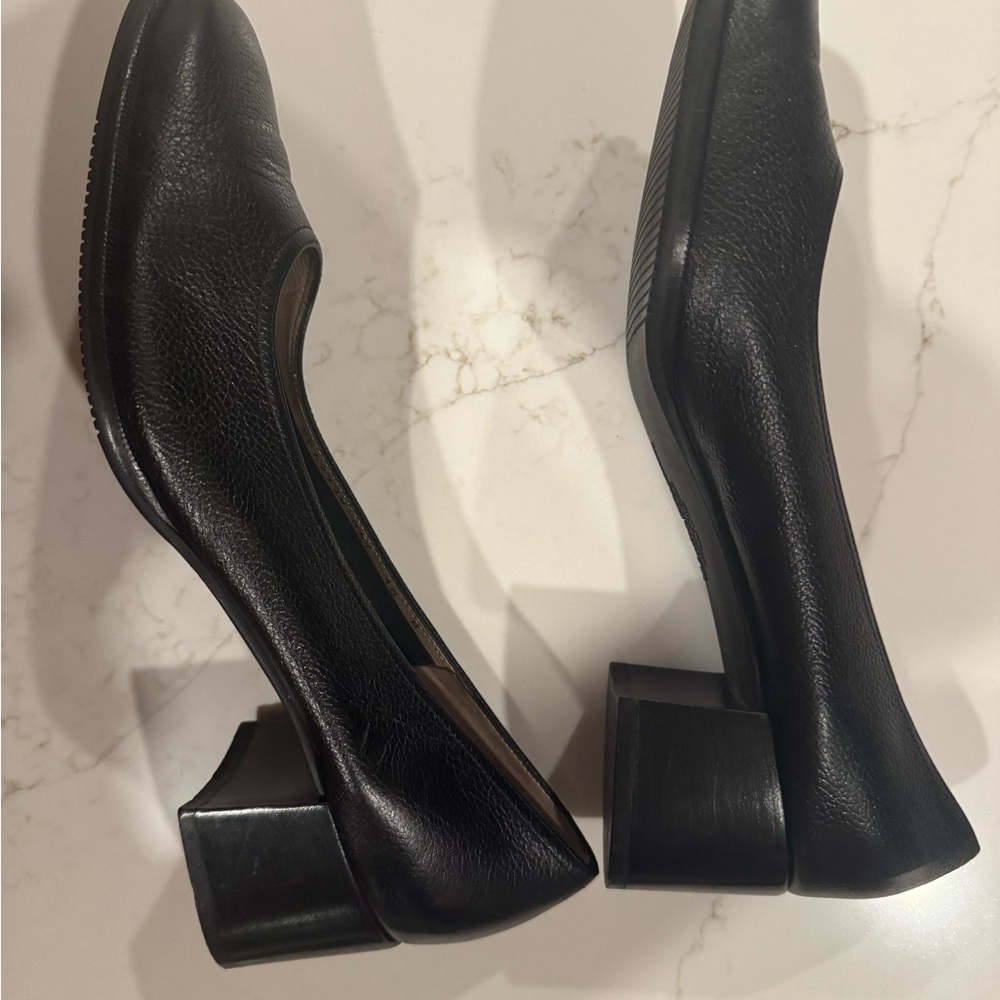 Salvatore Ferragamo Black Leather wedge heel size 10B
